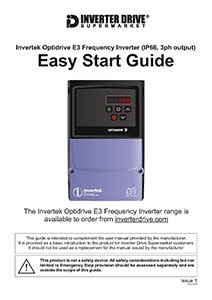 Invertek Optidrive E3 Easy Start Guide (IP66, 3ph output)