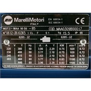Photo of Marelli - 0.75kW (1HP) 230V/400V 3ph 6 Pole Foot Mounting AC Motor for Speed Control with Force Cooling Fan &amp; Encoder