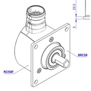 Photo of Radio Energie 1024ppr HTL Square Flange Mounting Encoder Kit, 10mm Solid Shaft, M23 Connector
