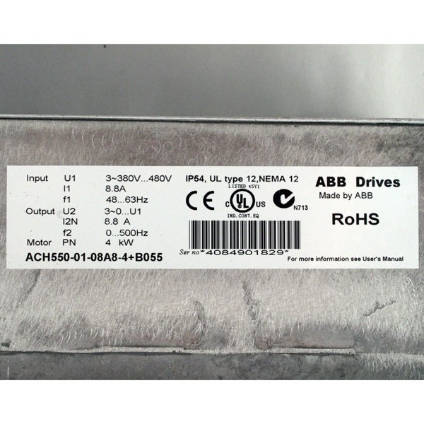 Photo of ABB ACH550 IP54 4kW 400V 3ph AC Fan/Pump Inverter Drive