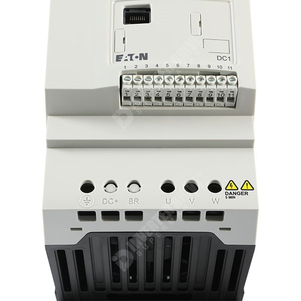 Photo of Eaton DC1 IP20 2.2kW 230V 1ph to 3ph AC Inverter, DBr, C2 EMC