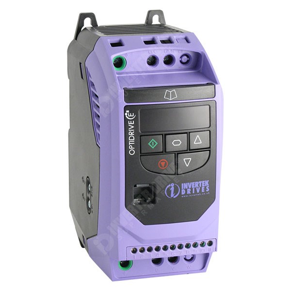 Photo of Invertek Optidrive E2 IP20 0.5HP 230V 1ph to 230V 1ph AC Inverter Drive, Unfiltered