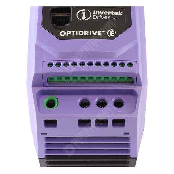 Photo of Invertek Optidrive E3 IP20 0.37kW 230V 1ph to 3ph AC Inverter Drive, C1 EMC