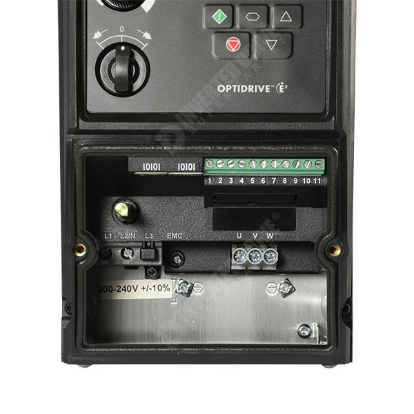 Photo of Invertek Optidrive E3 IP66 Indoor/Outdoor 1.5kW 230V 1ph to 3ph AC Inverter, SW, C1 EMC