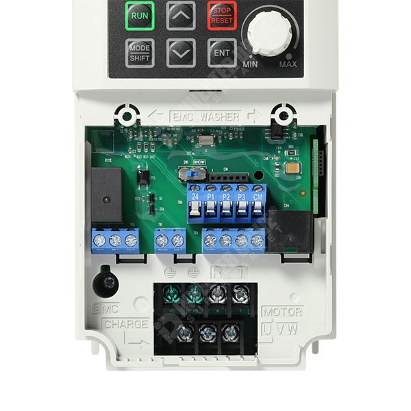 Photo of LS M100 0.37kW 230V 1ph to 3ph AC Inverter Drive, C2 EMC