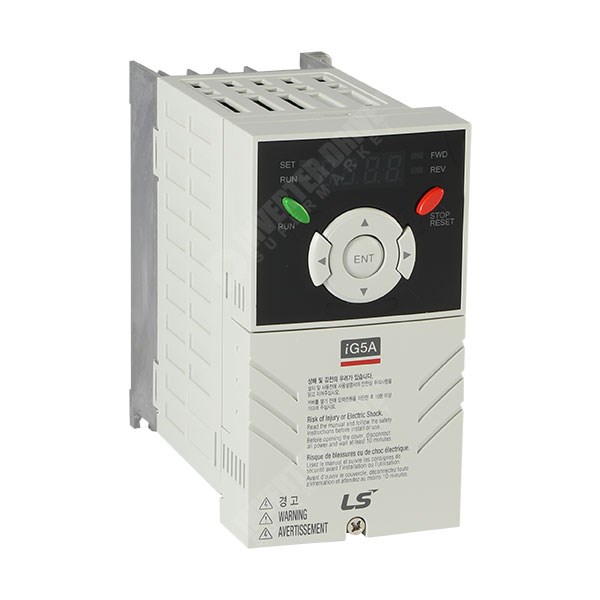 Photo of LS Starvert iG5A 0.37kW 230V 1ph to 3ph AC Inverter Drive, Unfiltered