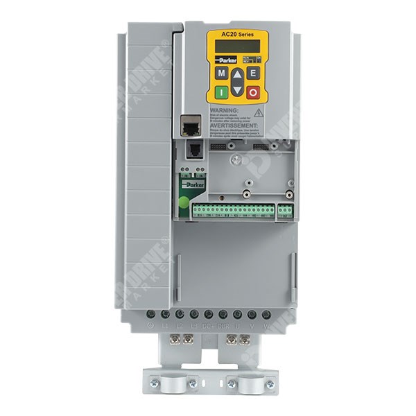 Photo of Parker AC20 IP20 11kW 400V 3ph AC Inverter Drive, DBr, STO, C3 EMC with Ethernet