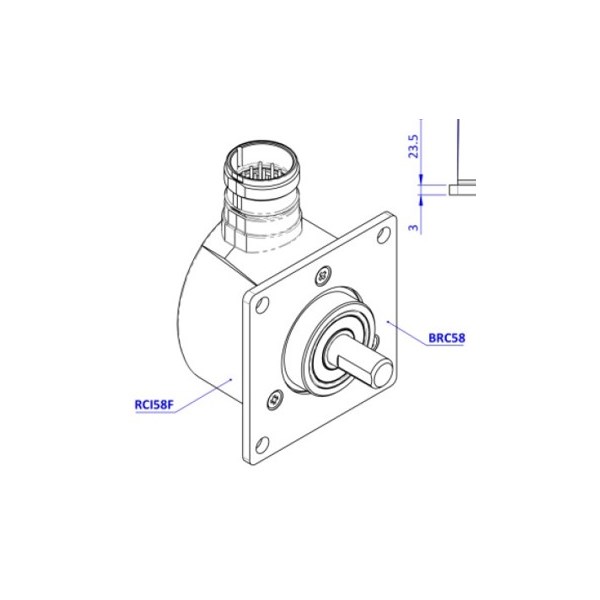 Photo of Radio Energie 1024ppr HTL Square Flange Mounting Encoder Kit, 10mm Solid Shaft, M23 Connector