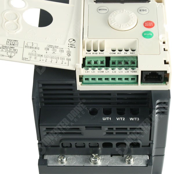 Photo of Schneider ATV12 IP20 2.2kW 230V 1ph to 3ph AC Inverter Drive, C1 EMC