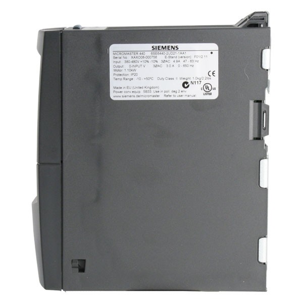 Photo of Siemens Micromaster 440 0.25kW 230V 1ph to 3ph AC Inverter Drive, DBr, C3 EMC 