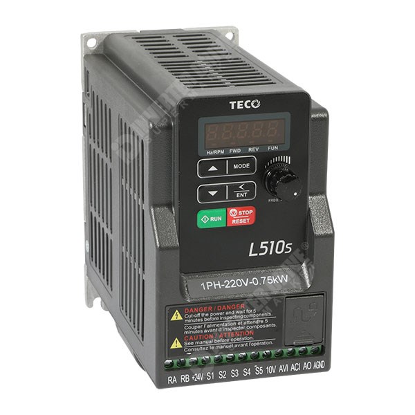 Photo of Teco L510S IP20 0.75kW 230V 1ph to 3ph AC Inverter Drive, C2 EMC
