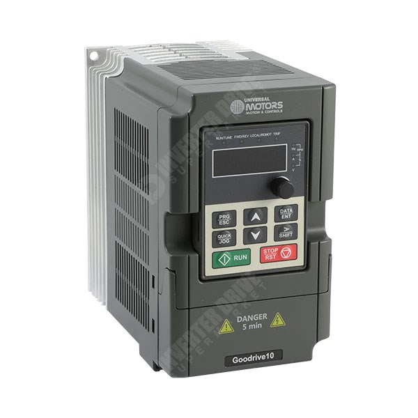 Photo of Universal Motors GD10 0.75kW 230V 1ph to 3ph AC Inverter Drive, DBr, Unfiltered