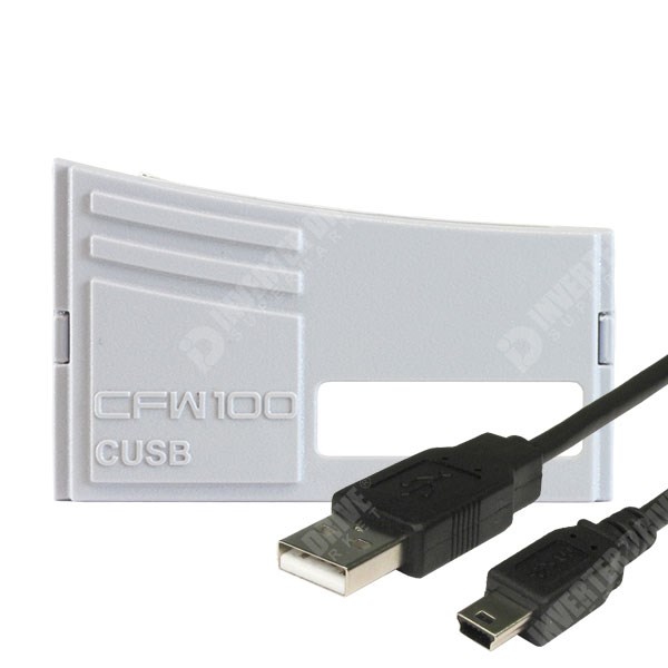 Photo of WEG CFW100 USB Option Module and 2m programming cable