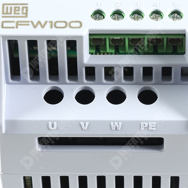Photo of WEG CFW100 G2 IP20 0.18kW 230V 1ph to 3ph AC Inverter Drive, Unfiltered
