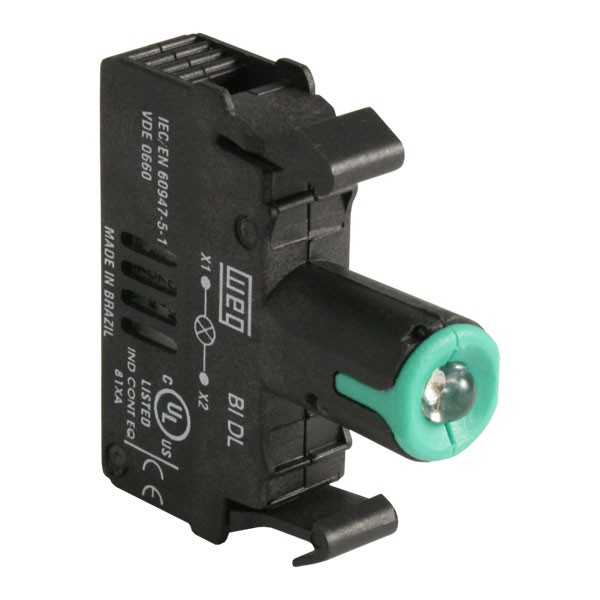 Photo of WEG BIDL2-E26 - LED Contact Block, 24VAC/DC, Green