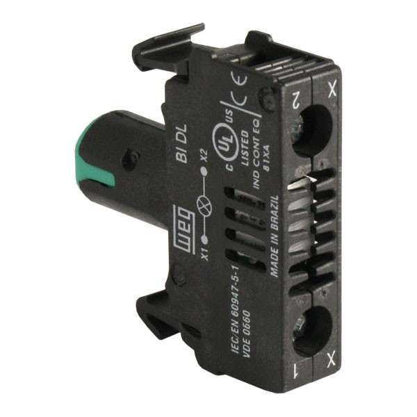 Photo of WEG BIDL2-E26 - LED Contact Block, 24VAC/DC, Green