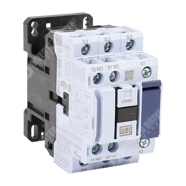 Photo of WEG CWB9 9A/25A 4kW/11kW 3 Pole Contactor, 1NO+1NC Aux, 110V AC Coil