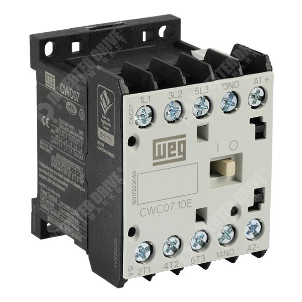 Photo of WEG CWC0 3 Pole Mini Contactor 7A (AC3) 3kW/400V, 230V AC Coil 1NO Aux