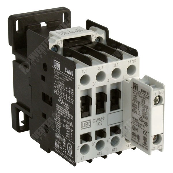 Photo of WEG CWM12 – 12A/25A 5.5kW/11kW 3 Pole Contactor, 1NO+1NC Aux, 230V AC Coil