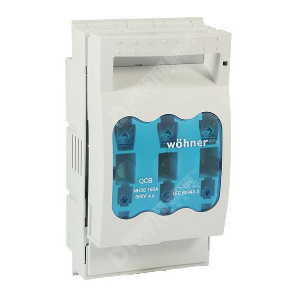 Wohner 3 Pole NH00 Fuse Holder and OffLoad Isolator up to 160A Fuse