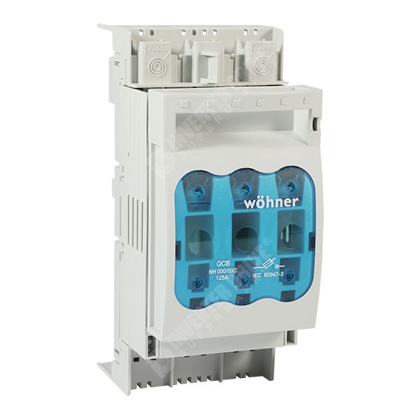Wohner 3 Pole NH000 Bus Mount Fuse Holder/offLoad Isolator to 125A