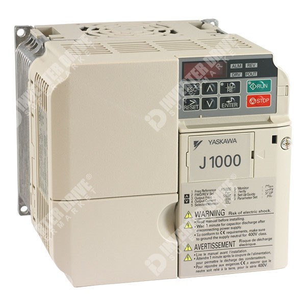 Photo of Yaskawa J1000 IP20, 4kW 230V 3ph to 3ph AC Inverter, DBr, Unfiltered